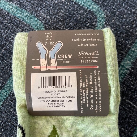 Blue Q Soft Combed Cotton Novelty Men's Crew Socks - Picture 5 of 5